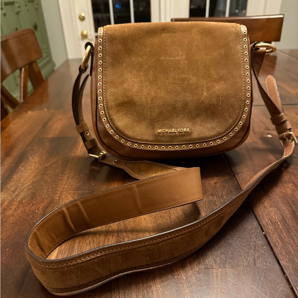 Michael Kors Tan Crossbody Bag with Gold Accents